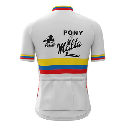 Pony Malta Wit Vintage Korte Mouw Fietsshirt Top