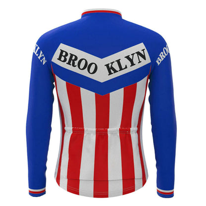 Brooklyn Blue Vintage Lange Mouw Fietsshirt Top