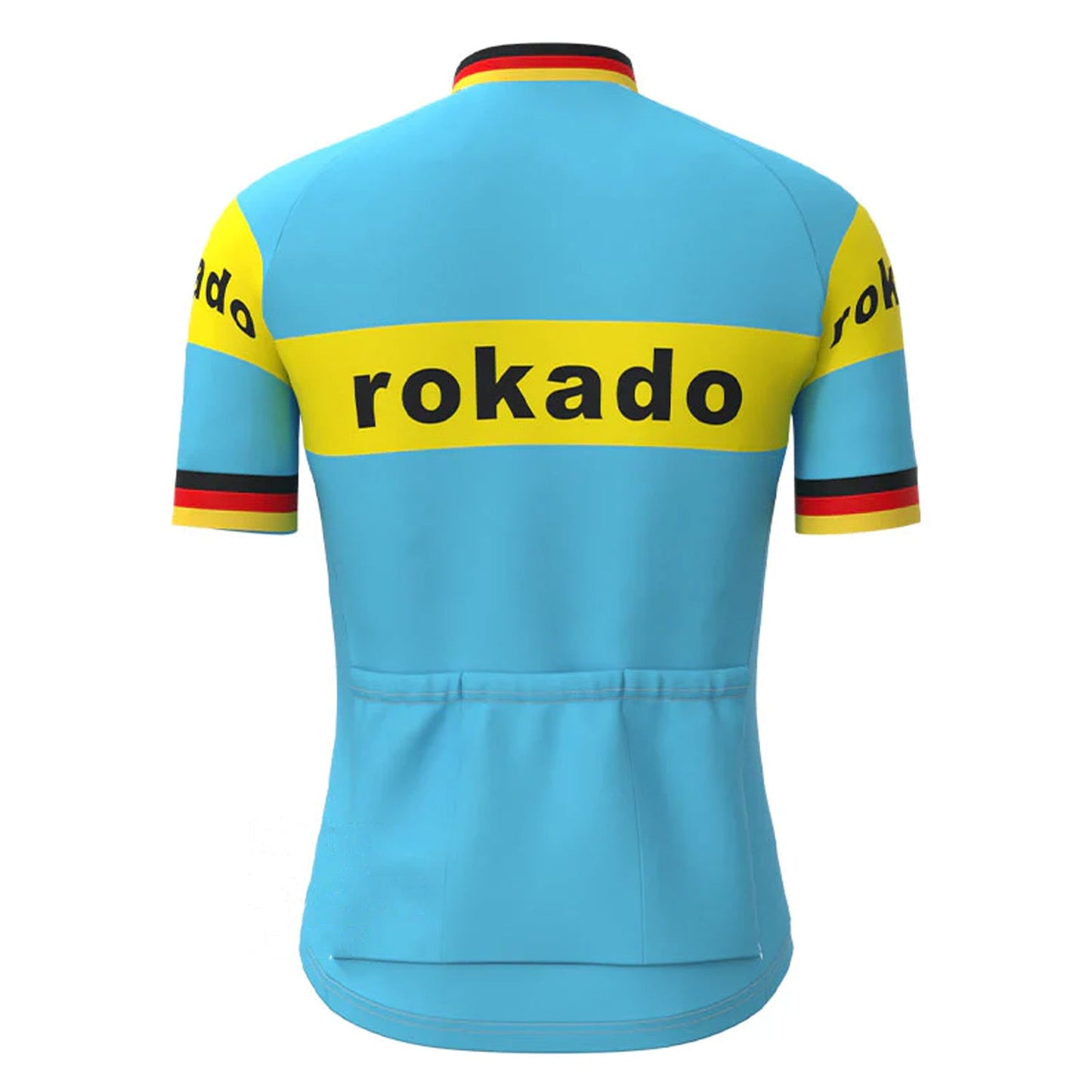 Rokado – Blaues Vintage-Kurzarm-Radtrikot-Oberteil