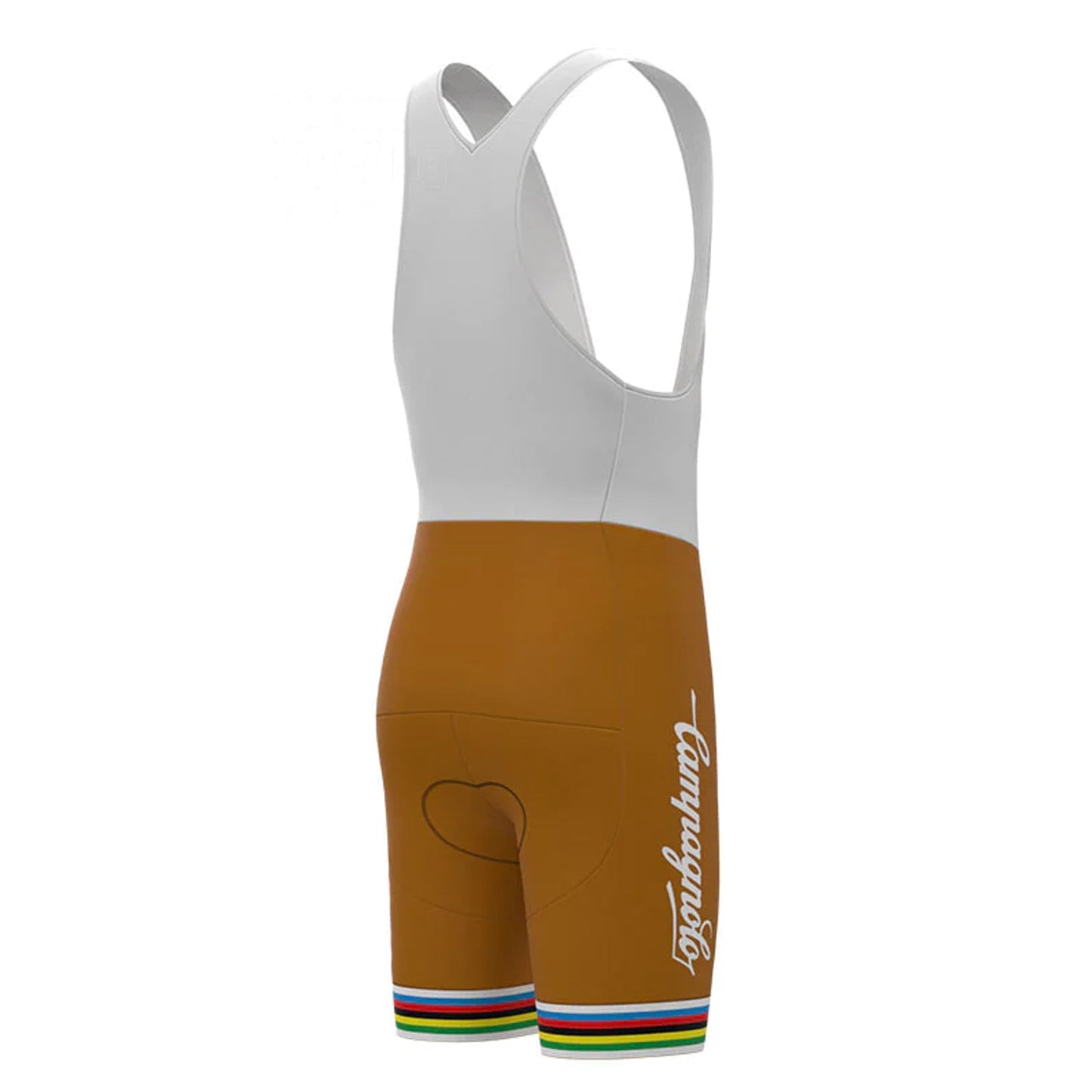 Molteni Braune Vintage-Radsport-Trägershorts