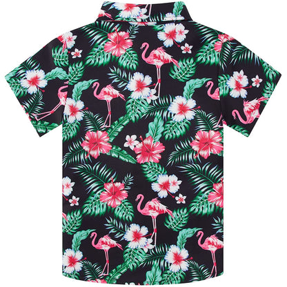 Palmblatt Flamingos Lustiges Kleinkind Hawaiihemd