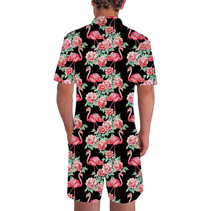 Rose Flamingo Romper voor heren