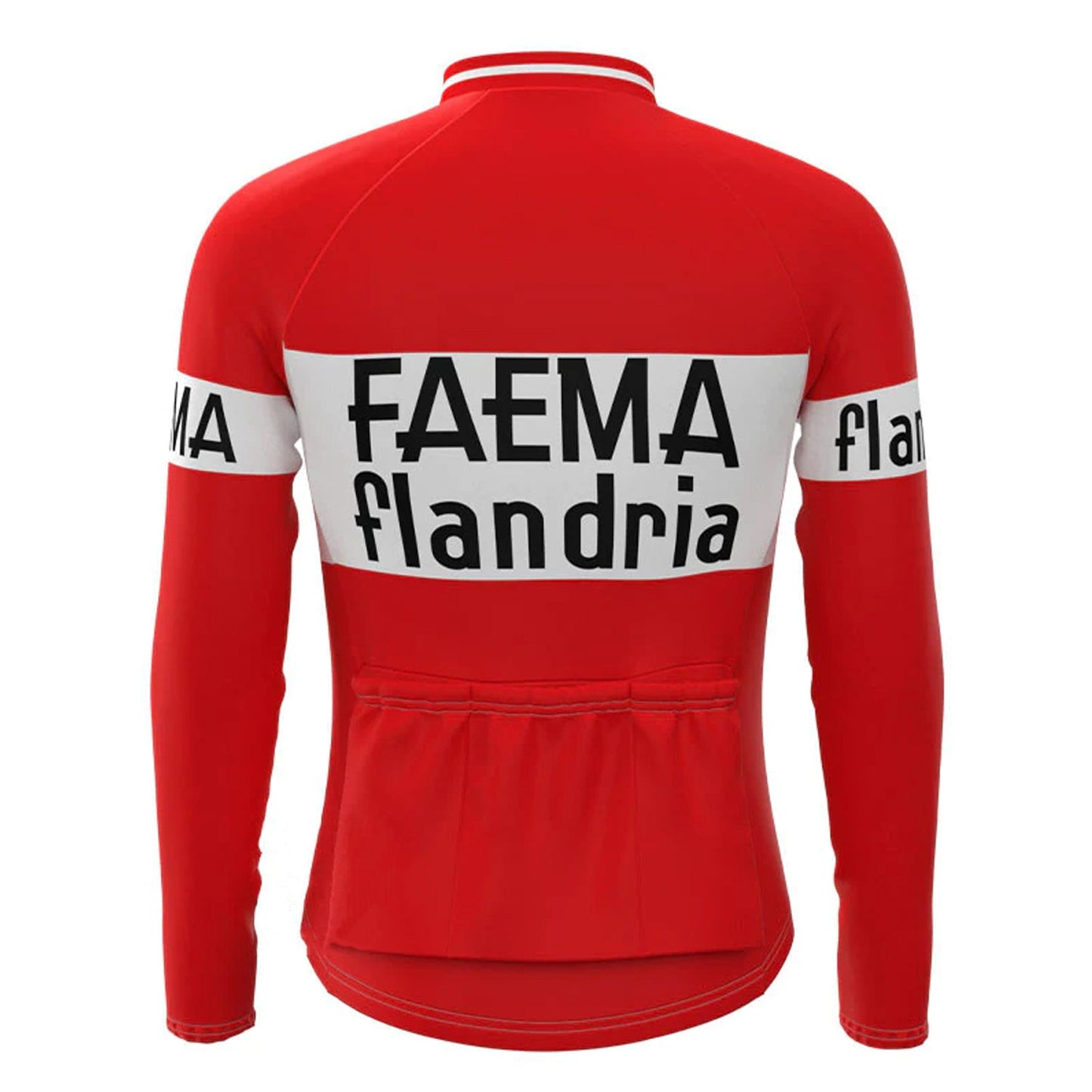 Faema Flandria, Rotes Vintage-Langarm-Radtrikot