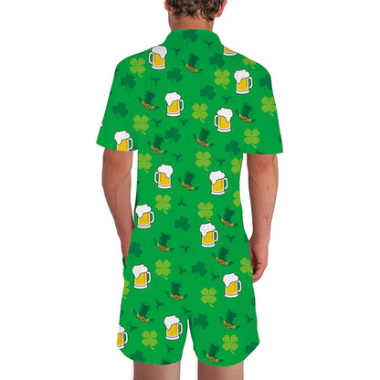 St. Patrick's Day Klaver Bier Romper voor Mannen