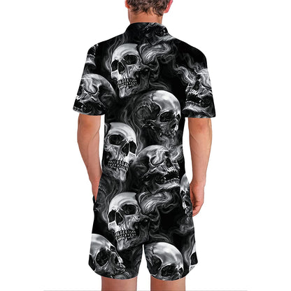 Skull Funny Halloween Male Romper