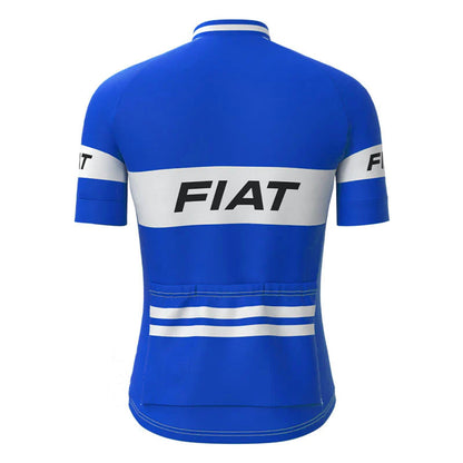 FIAT Blauw Korte Mouw Vintage Fietsshirt Top