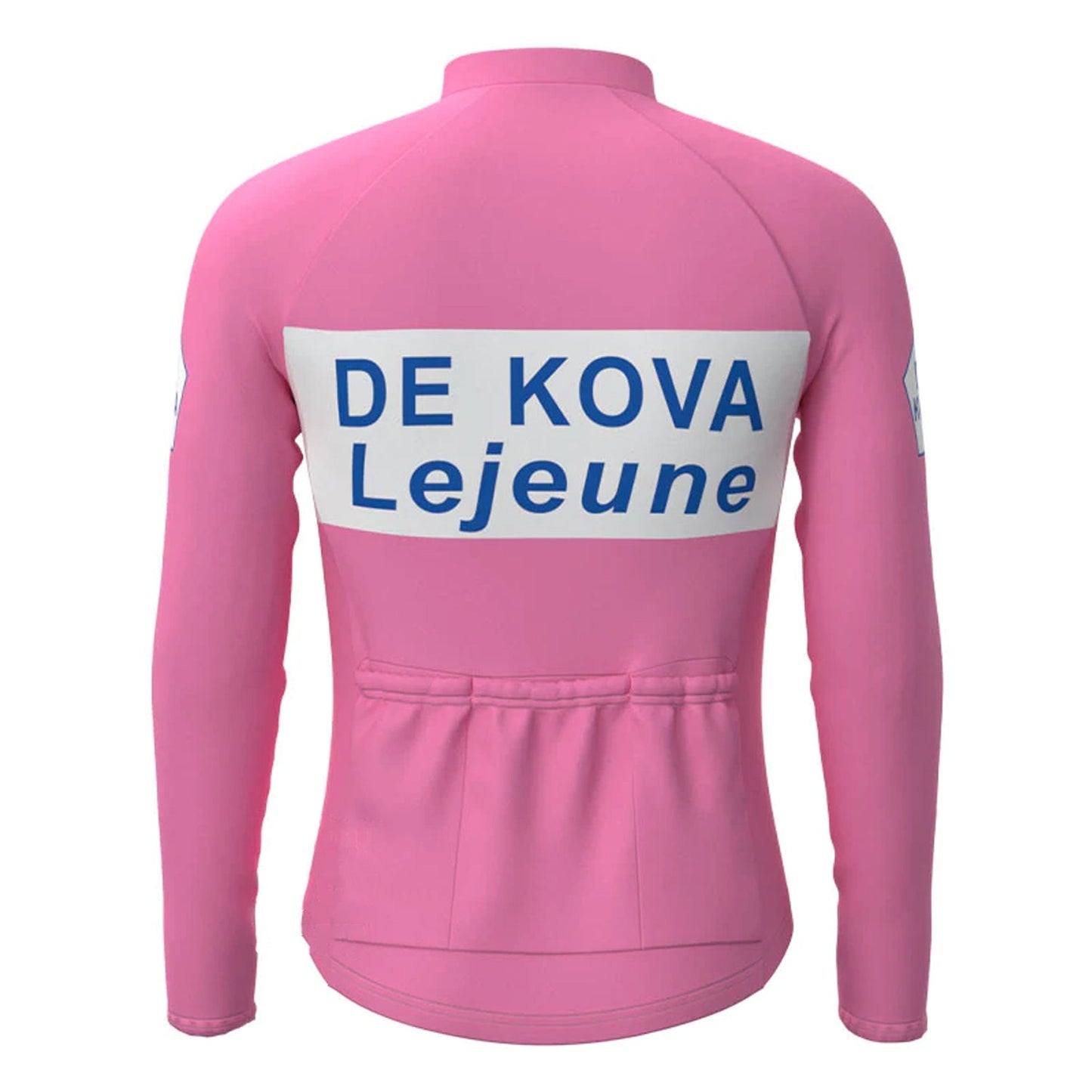 De Kova Lejeune, Langarm-Radtrikot-Oberteil im Vintage-Stil, Rosa