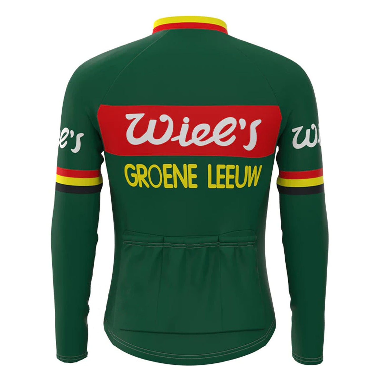 Wiee's Groene Leeuw Grünes Langarm-Radtrikot-Matching-Set