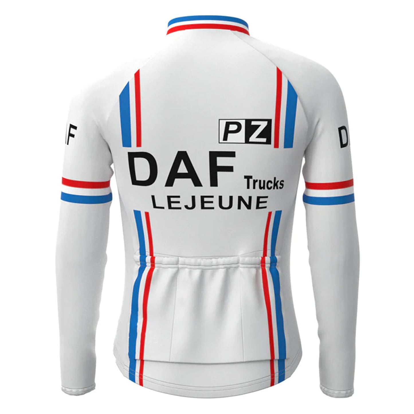 DAF Trucks – Weißes Vintage-Langarm-Radtrikot