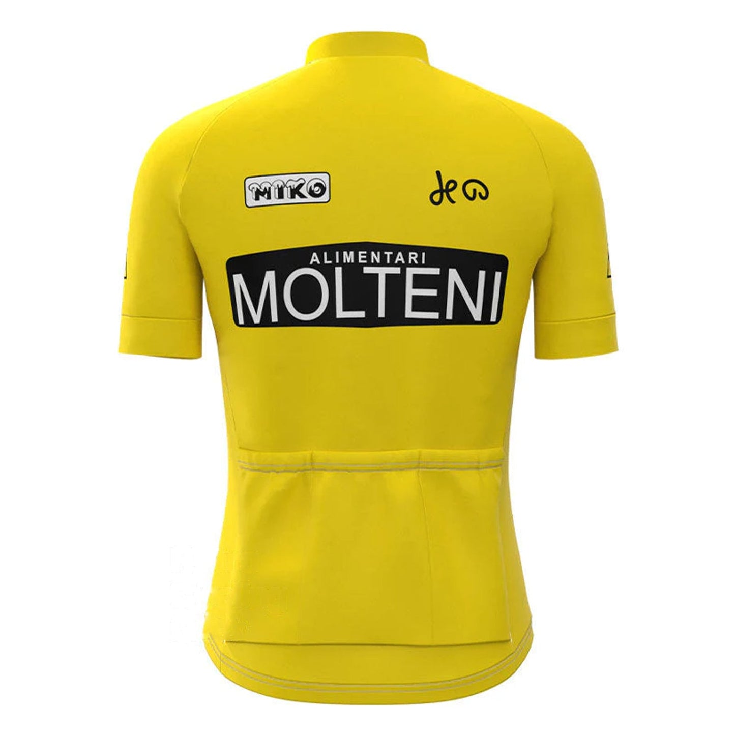 Molteni Geel Vintage Korte Mouw Fietsshirt Top