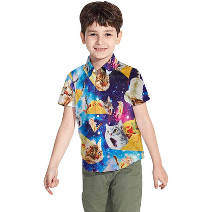 Space Taco Cat Funny Toddler Hawaiian Shirt