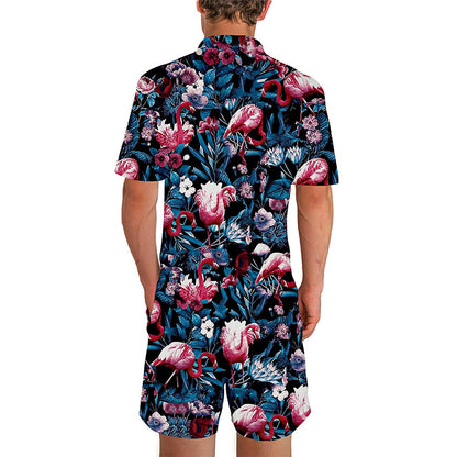 Flamingo's Blauwe Mannelijke Romper