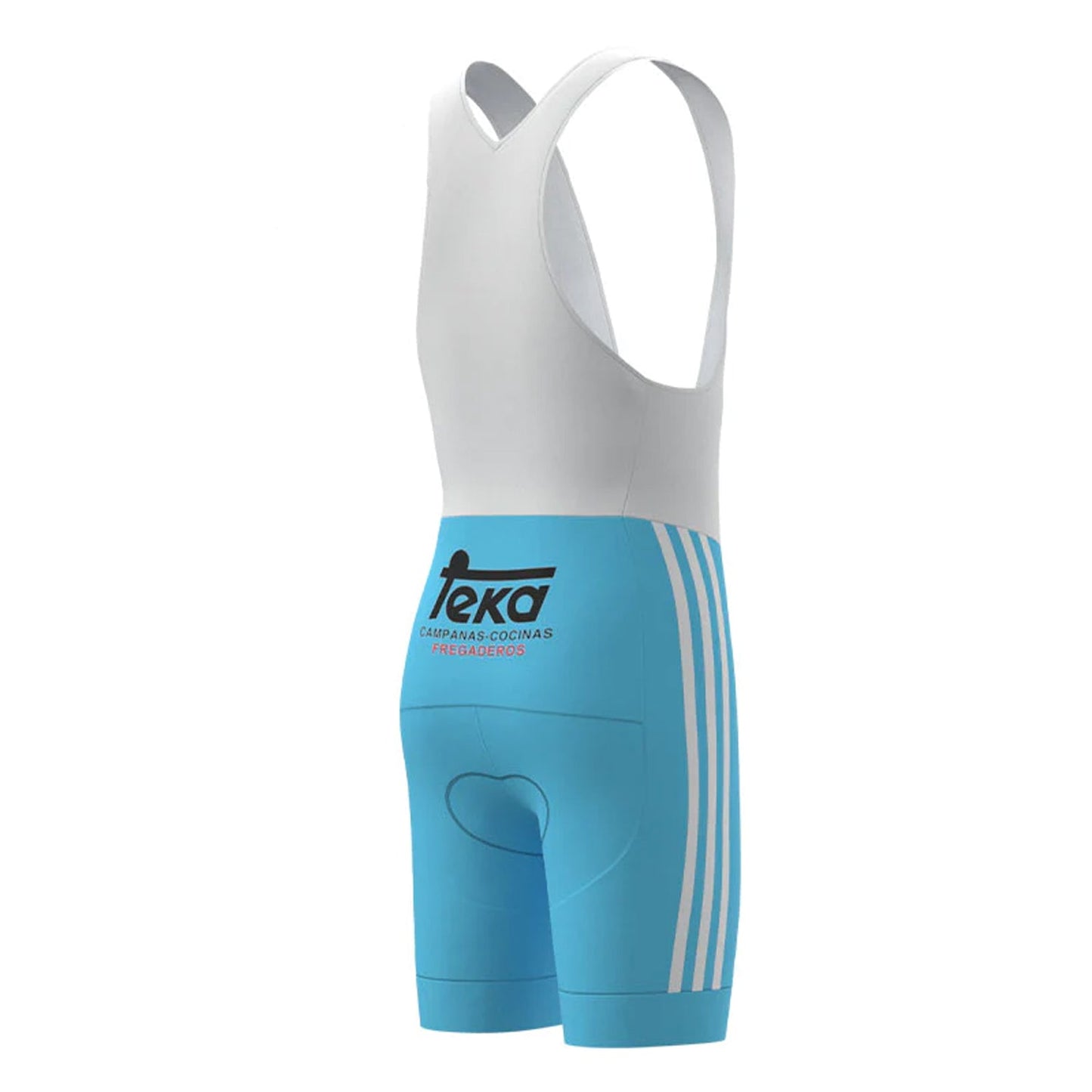 Teka Blaue Vintage-Radsport-Trägershorts