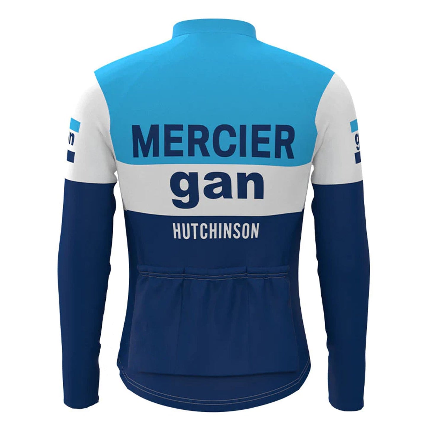 Gan Blue Vintage Long Sleeve Cycling Jersey Top