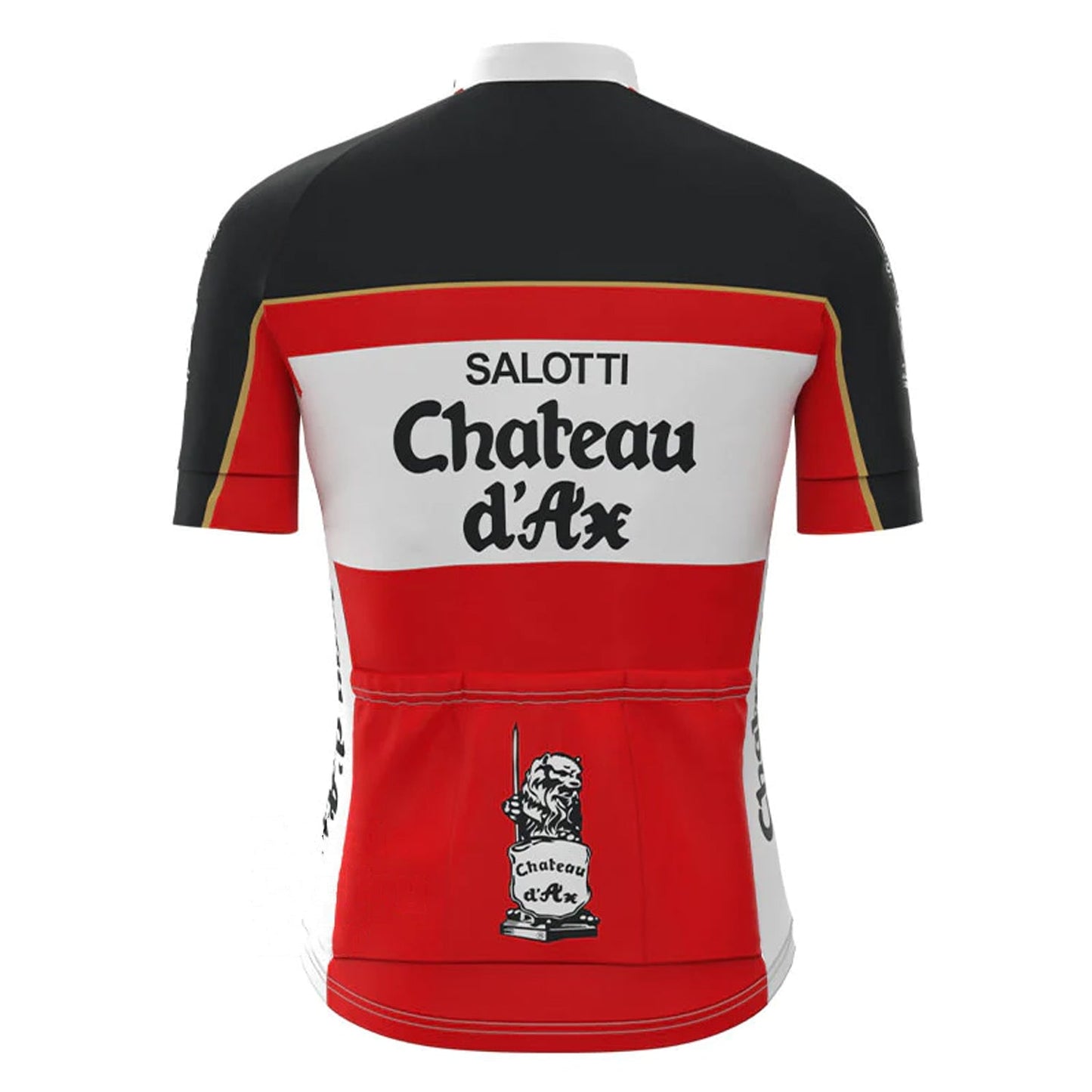 Chateau d'Ax Rood Vintage Korte Mouw Fietsshirt Top