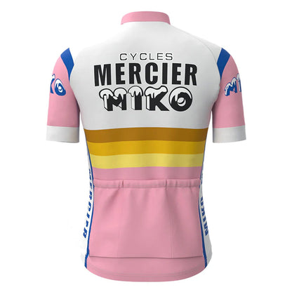 Mercier Roze Vintage Korte Mouw Fietsshirt Top