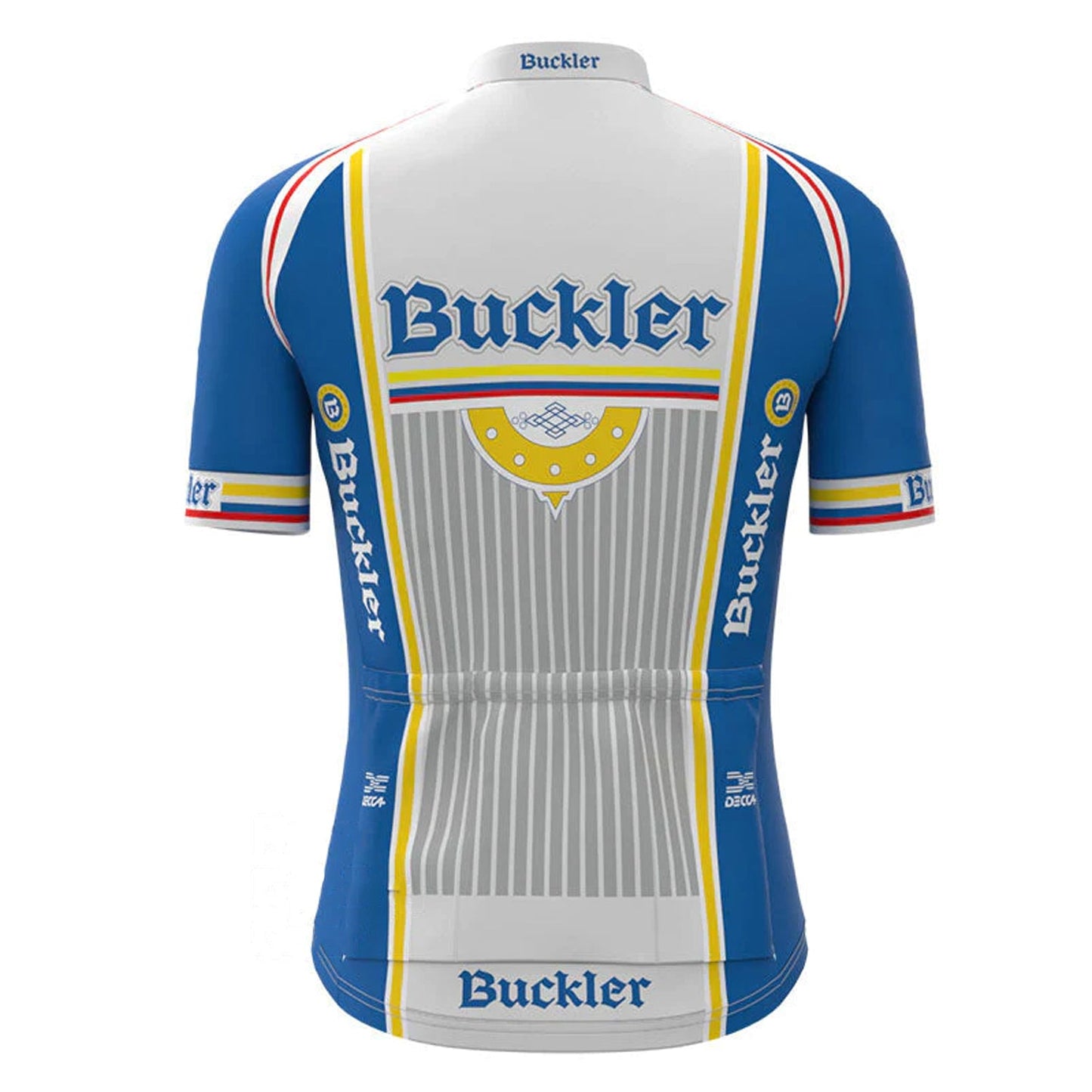 Buckler Blauw Vintage Korte Mouw Fietsshirt Top