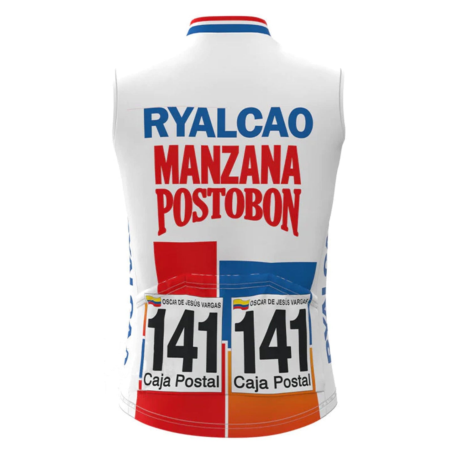 Ryalcao Manzana Postobón Red Retro MTB Cycling Vest