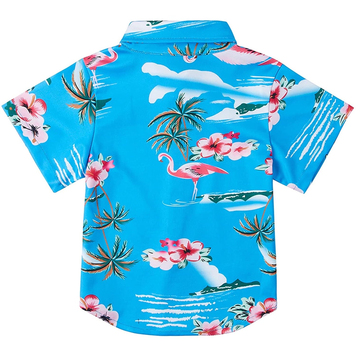 Hawaii Flamingo Blau Lustiges Kleinkind Hawaiihemd