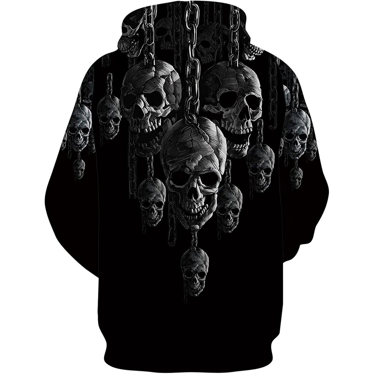 Zwarte kettingschedel grappige hoodie