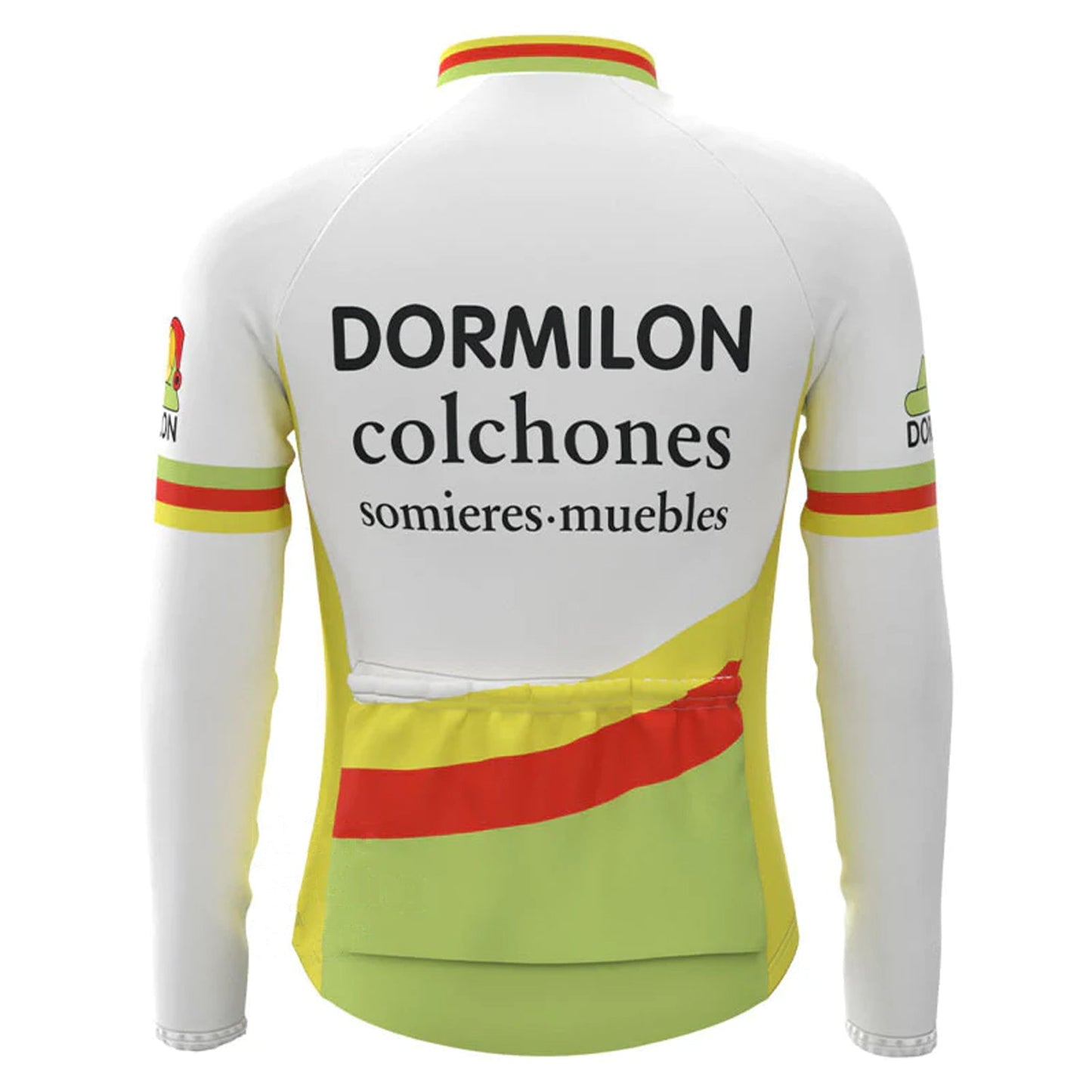 Dormilon Colchones Grünes Vintage Langarm-Radtrikot-Oberteil