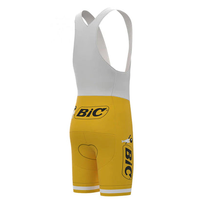 BIC Gelbe Vintage-Radsport-Trägershorts 