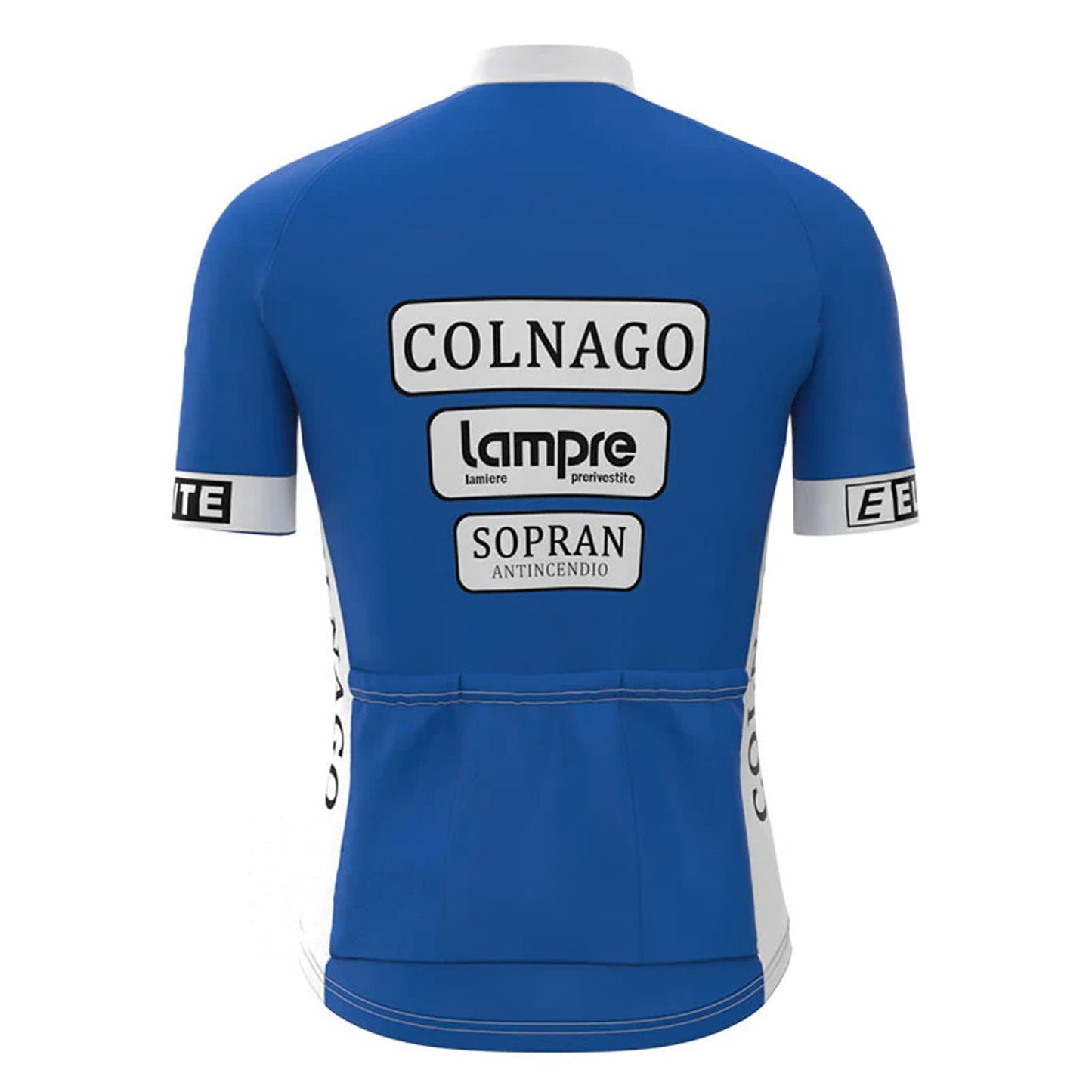 Colnago Lampre Blauw Vintage Korte Mouw Fietsshirt Top