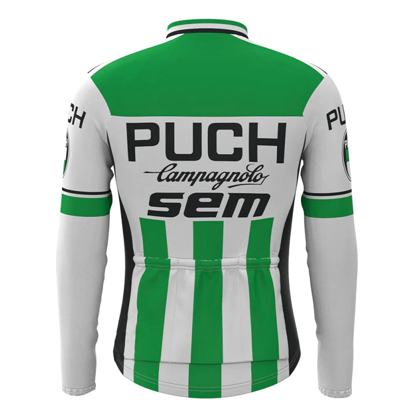 Puch Sem Campagnolo Groen Vintage Lange Mouw Fietsshirt Top