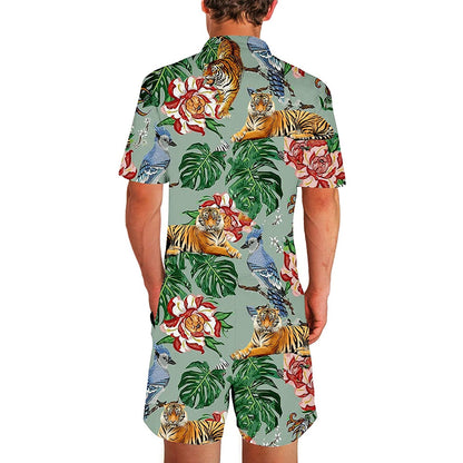 Palm Leaf Tiger Romper voor mannen