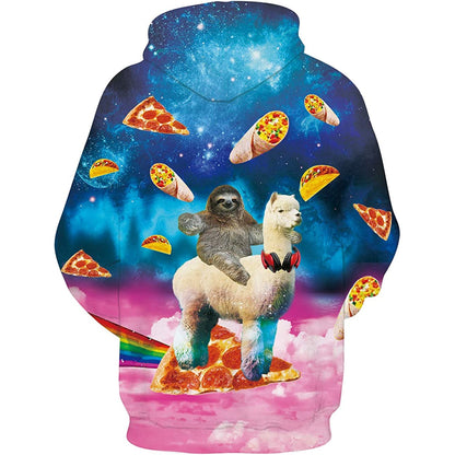 Faultier Reiten Lama Lustiger Hoodie