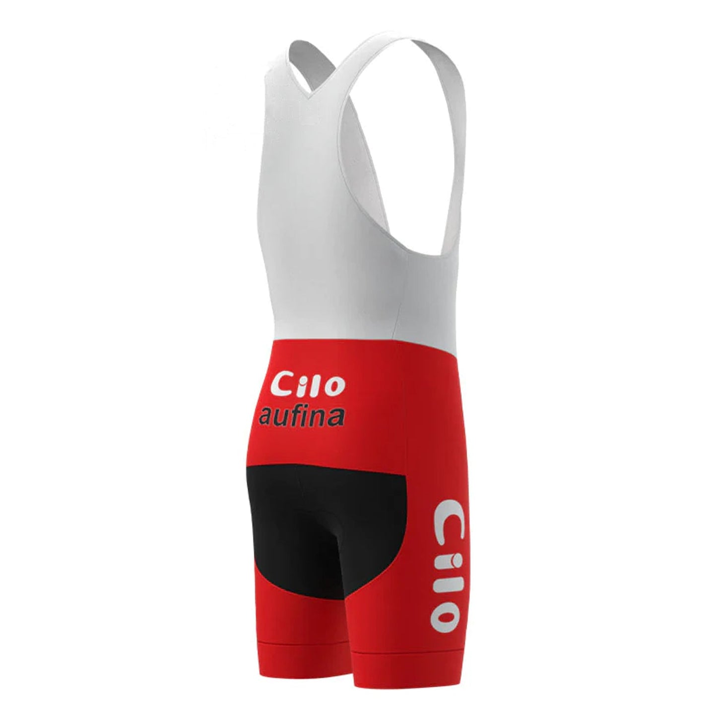 Cilo–Aufina Rote Vintage-Radsport-Trägershorts