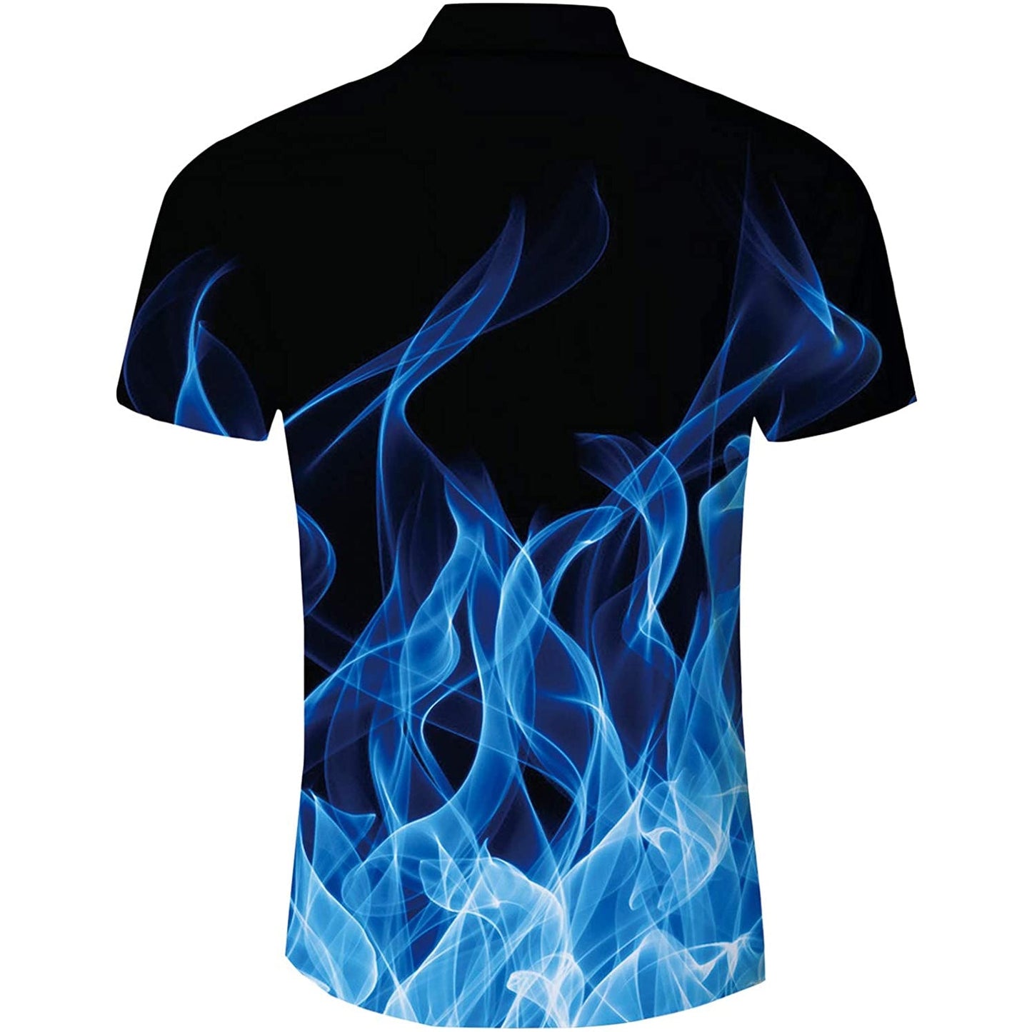 Lustiges Hawaiihemd mit blauer Flamme