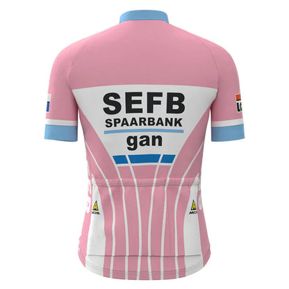 SEFB Roze Vintage Korte Mouw Fietsshirt Top