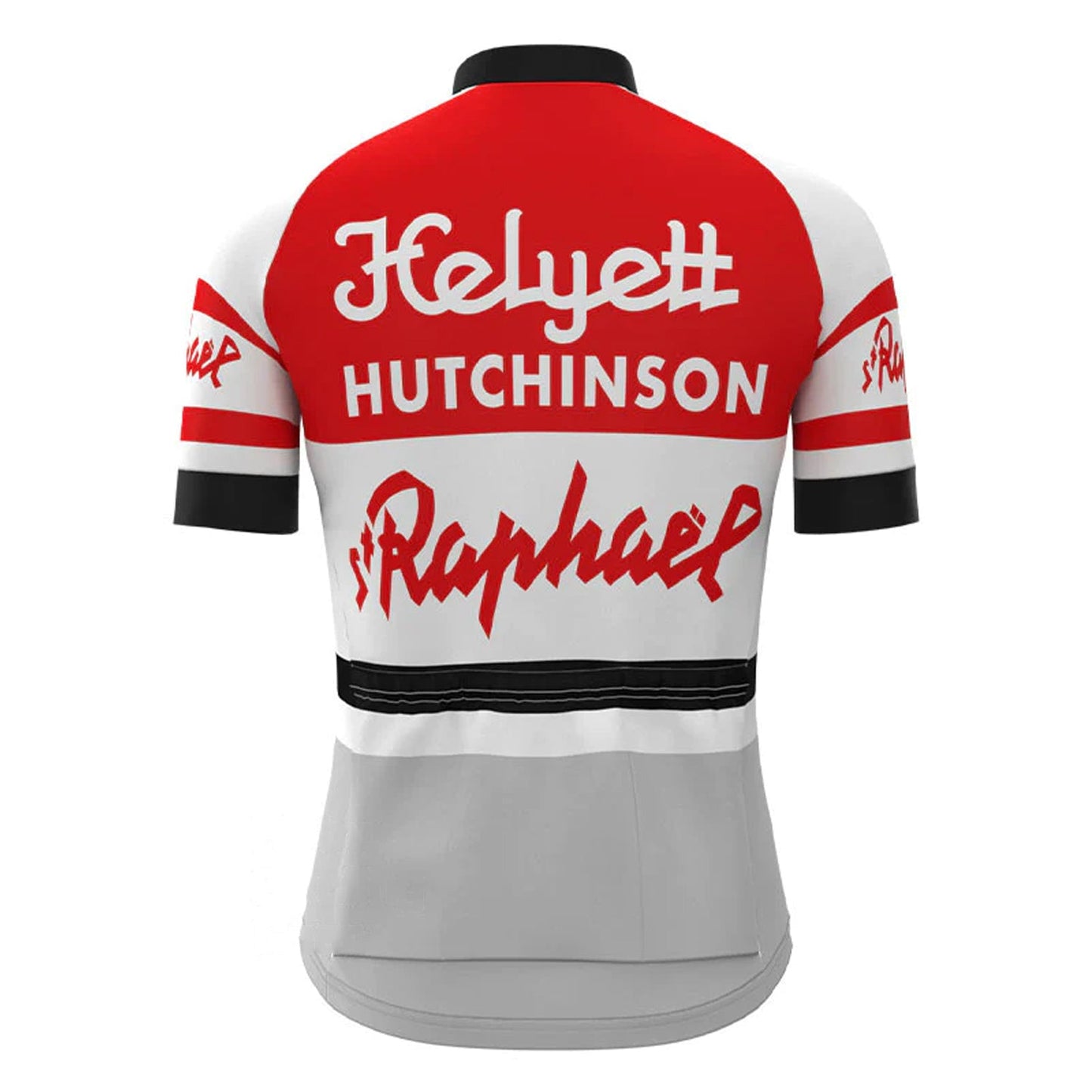 Helyett Rotes Vintage-Kurzarm-Radtrikot-Oberteil