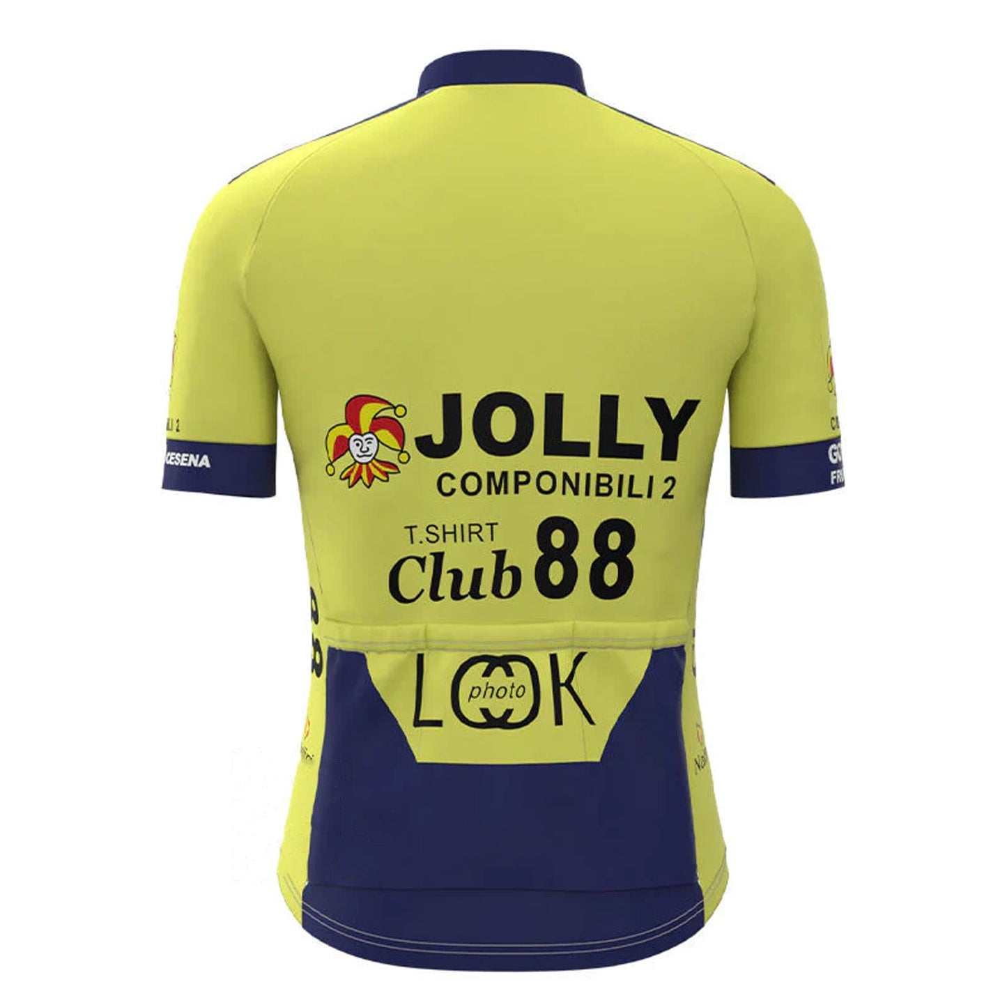 Jolly Componibili Geel Vintage Korte Mouw Fietsshirt Top