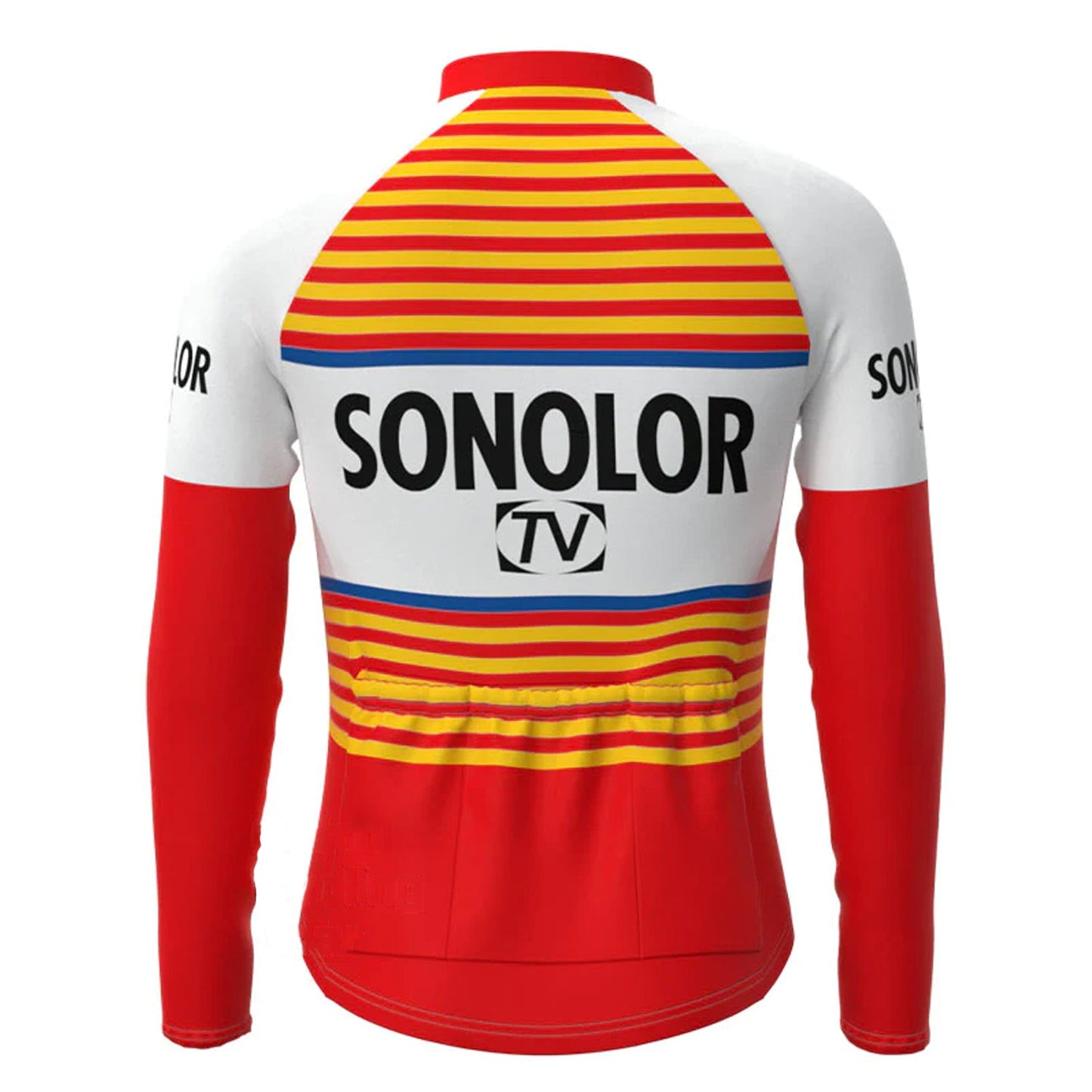 SONOLOR Rood Vintage Lange Mouw Fietsshirt Top