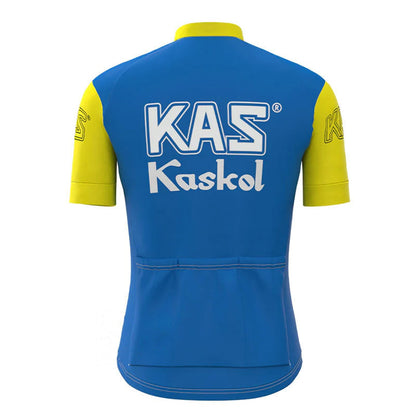 KAS Kaskol blauwe vintage fietsshirt met korte mouwen