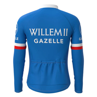 Gazelle Blue Vintage Lange Mouw Fietsshirt Top