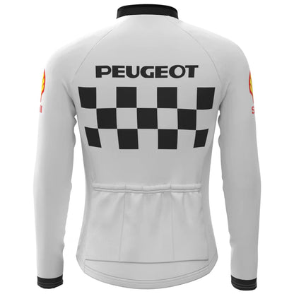 Peugeot Wit Lange Mouw Fietsshirt Matching Set