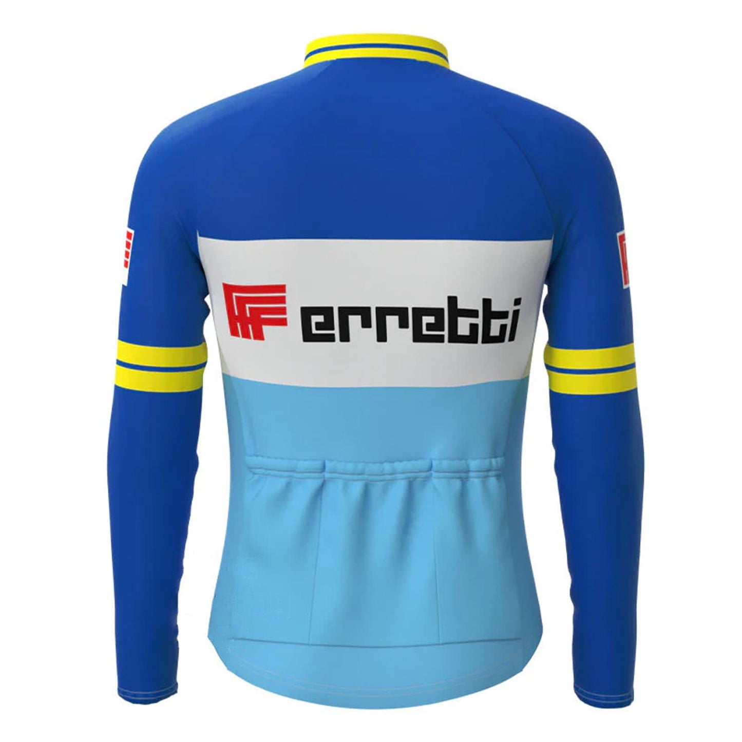 Ferretti Blue Vintage Lange Mouw Fietsshirt Top