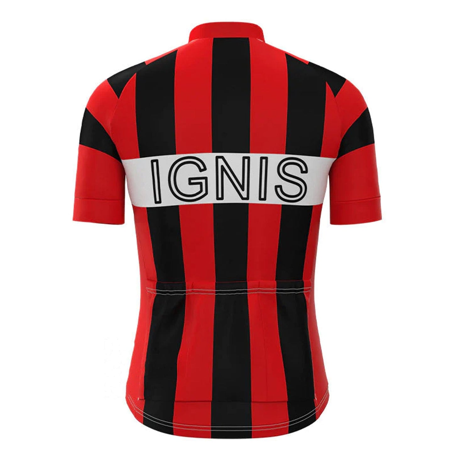 Ignis Rood Zwart Vintage Korte Mouw Fietsshirt Top