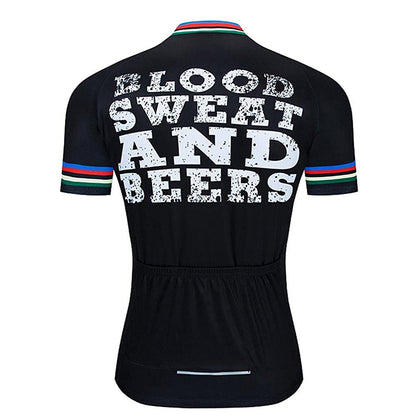 Paint Beer Zwart Heren Grappig MTB Korte Mouw Fiets Jersey Top