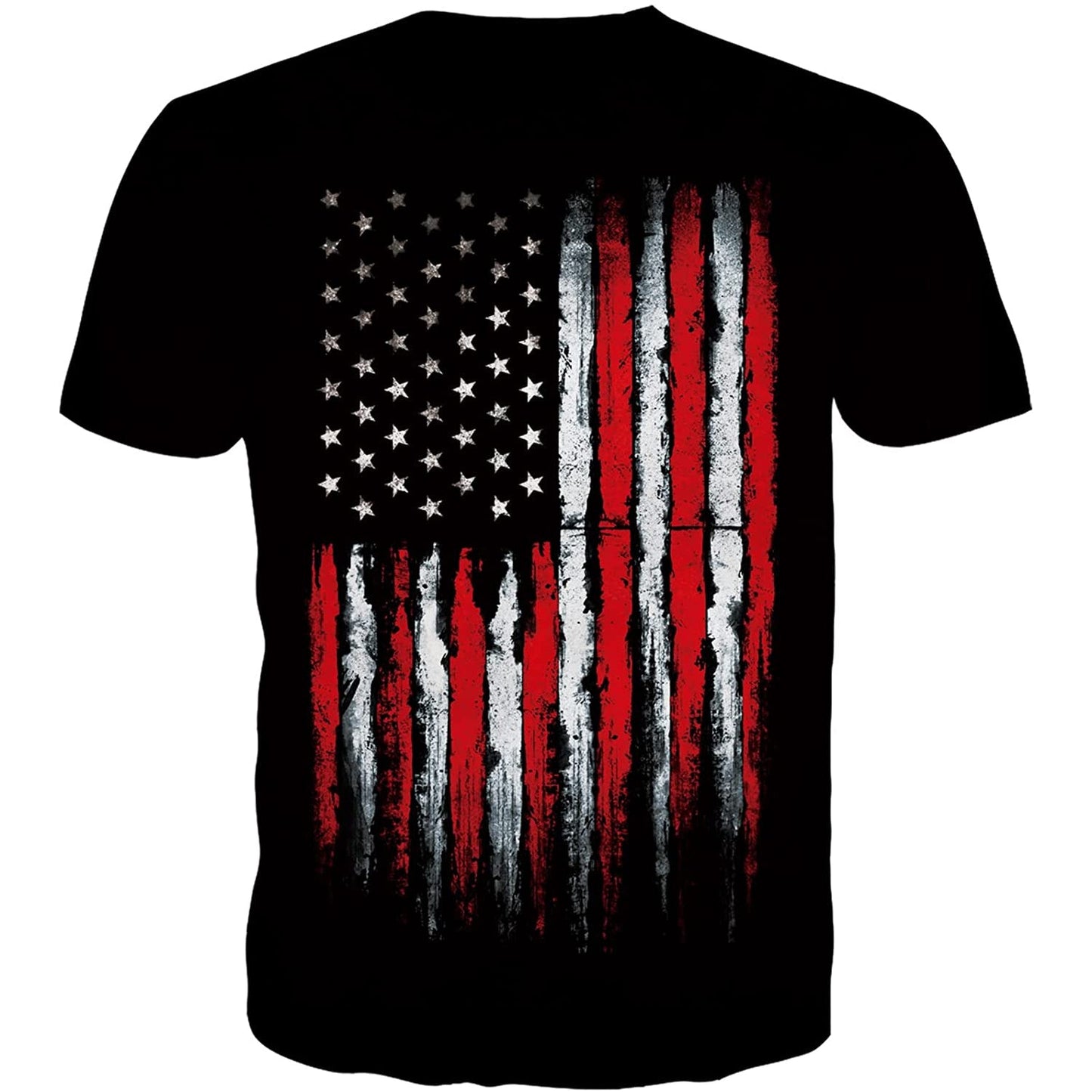 Lustiges T-Shirt mit amerikanischer Flagge, Schwarz