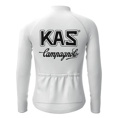 KAS Wit Vintage Lange Mouw Fietsshirt Top