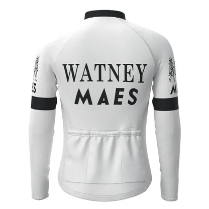 Watney Maes Wit Vintage Lange Mouw Fietsshirt Top