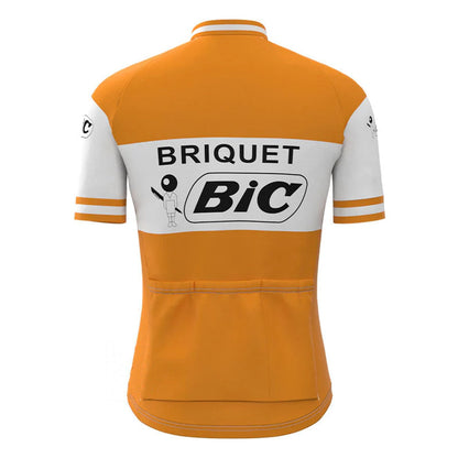 BIC Oranje Vintage Korte Mouw Fietsshirt Top