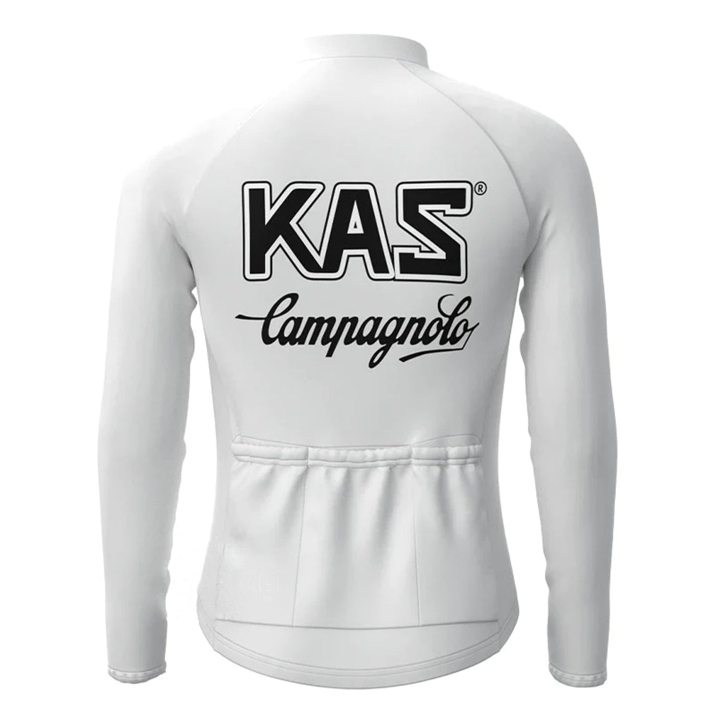 KAS Weißes Vintage Langarm-Radtrikot-Set