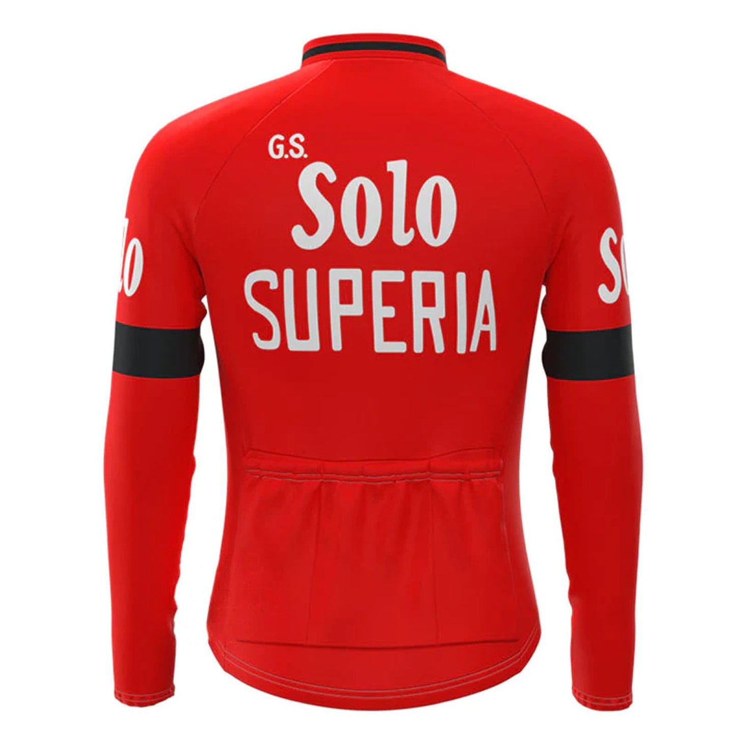 Solo Superia Red Vintage Long Sleeve Cycling Jersey Top