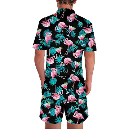 Wine Flamingo Male Romper