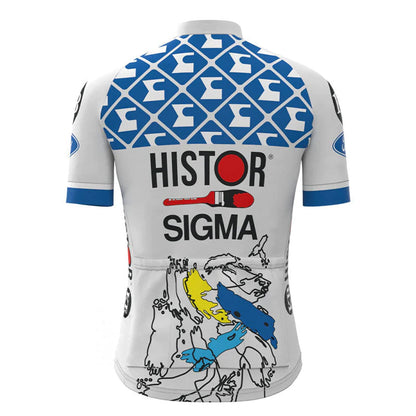 Histor Sigma Blau Vintage Kurzarm-Radtrikot